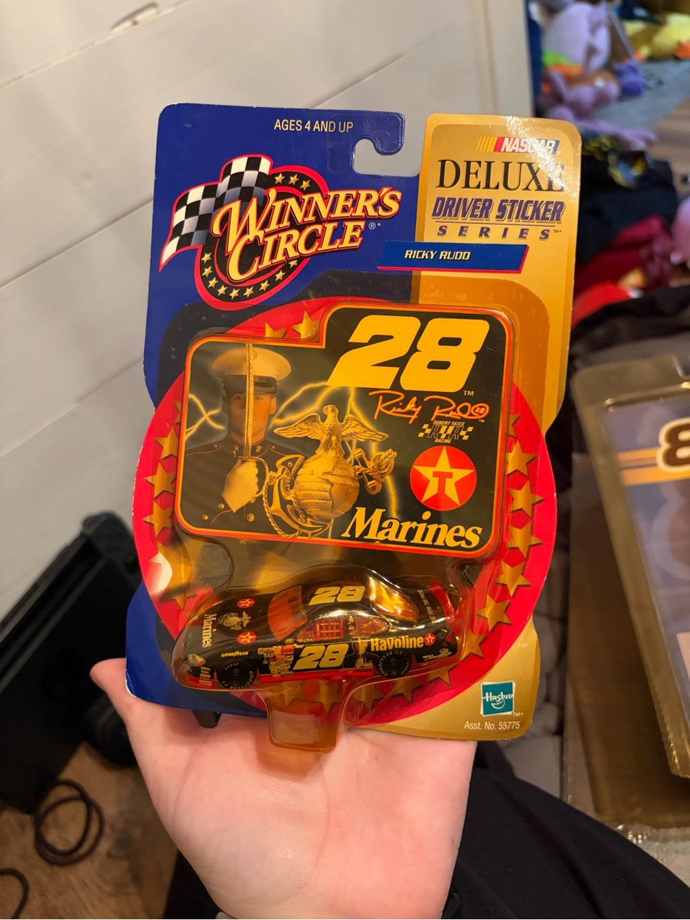NASCAR #28 Marines Ricky Rudd Deluxe Driver Toy Car - Black & Gold